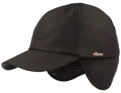 Wigéns einfarbige Baseballcap mit Ohrenschutz in schwarz