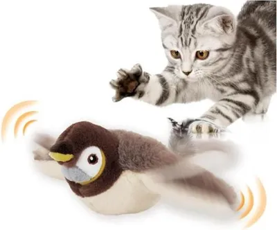 Produktbild von Vogelspielzeug für Katzen, interaktives Katzenspielzeug, fliegender Vogel für Katzen, bewegliches Vogelspielzeug für Katzen, fliegendes Vogelspielzeug