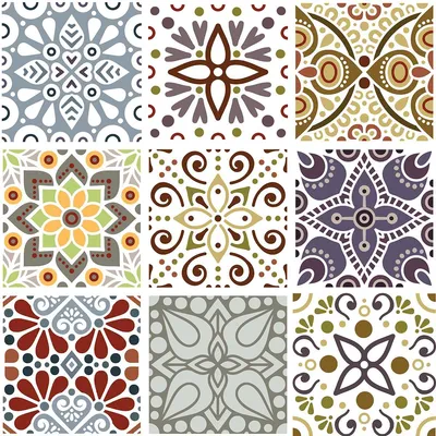 Obrázek produktu pro Samolepicí obkladové nálepky do kuchyně a koupelny – 9 cementových obkladových nálepek Azulejos Yael – 9 nálepek o rozměrech 10 x 10 cm