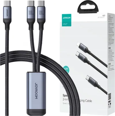 Immagine prodotto di Joyroom Speedy Series S-A21 2W1 Usb-C - Cavo Usb-C / Usb-C 100W 1,5M - Czarny