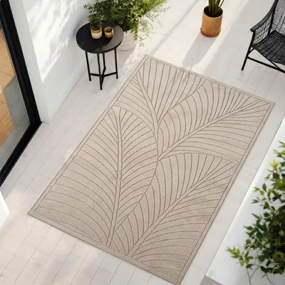 Obrázok produktu pre Carpetsale24 Vonkajší koberec, moderný dizajn v štýle boho, 3D efekt, odolný voči UV žiareniu, ideálny na terasu, do obývacej izby a kuchyne, rozmery 240 x 340 cm
