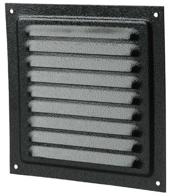 Produktbild von Metall-Lüftungsgitter mit Insektenschutz 150 x 150 mm Schwarz