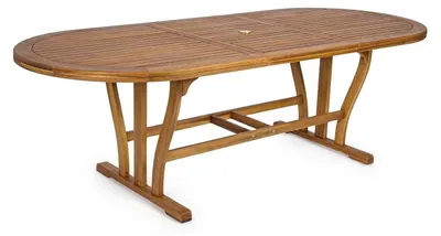 Produktbild von Klassischer ausziehbarer Gartentisch aus Holz 100x180–240 cm Noemi YES