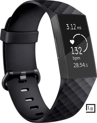 Obrázok produktu pre Jumada – Náramok na hodinky – Kompatibilný s Fitbit Charge 3 & 4 – Čierna farba – Veľkosť M/L