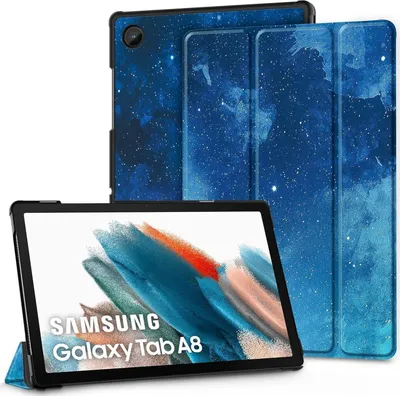 Image de EasyAcc Samsung Galaxy Tab A8 10.5 Housse en cuirPolyuréthaneStand Fonction Bleu