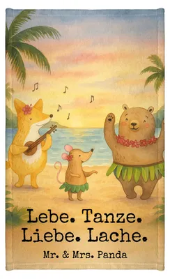Produktbild von Mr. & Mrs. Panda Handtuch Waldtiere Aloha Design - Weiß - Geschenk, Musik, Hase, Lustige Sprüche, frottierhandtuch, Klein, Igel, Lachen, Tanzen, Gästehandtuch 30x50, Wald