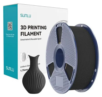 Produktbild von Sunlu PLA Classic Black Filament 1.75 mm 1 kg für FDM 3D Druck
