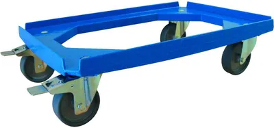 Produktbild von ALUTEC Rollwagen für Kunststoffboxen (610x410mm, 250 kg, Feststellbremse, blau)