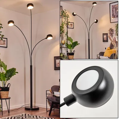 Produktbild von Suio Stehlampe aus Metall in Schwarz/Weiß im Retro/Vintage-Design