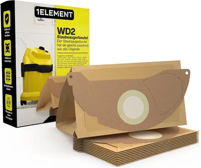 Obrázok produktu pre 10 vrecúšok do vysávača, kompatibilné s modelmi WD2 a WD3 – textilné