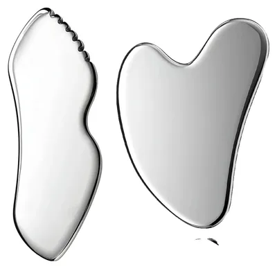 Immagine prodotto di Set di 2 strumenti Gua Sha in acciaio inossidabile per il drenaggio linfatico