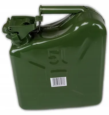 Produktbild von Benzinkanister Metall 5 Liter, Kraftstoffkanister, Reservekanister Benzin & Diesel, Ölkanister, Dieselkanister, Tragegriff, dichten Verschluss, Grün