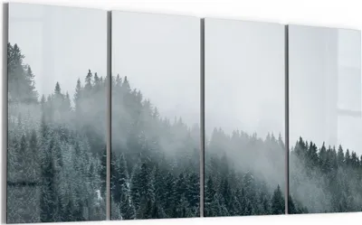 Produktbild von DEQORI Glasbild Echtglas 4x30x60 cm 'Nebel über Baumwipfeln' Wandbilder XXL groß