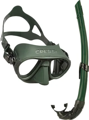 Produktbild von Cressi Tauchermaske, Apnoemaske Schnorchelset Calibro & Corsica grün