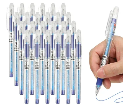 24 Gelstifte 0,5 mm, blau, ausradierbar, für Büro & Schule