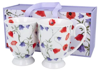 Produktbild von DUO 2er-Set Becher ANGELA mit Fuß, 340 ml, New Bone China Porzellan, in Geschenkbox