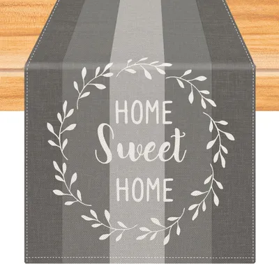 Imagen del producto de Mantel individual de poliéster, color gris a rayas, de 40 x 140 cm, para la cocina