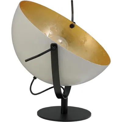 Produktbild von masterlight Tischleuchte Larino 1-flammig Stahl Weiß-Blattgold Ø40cm