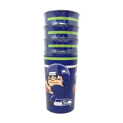 Produktbild von NFL Seattle Seahawks Partybecher Trinkbecher Set 4-Stück Becher Cup 525ml