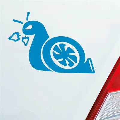 Produktbild von Auto Aufkleber Turboschnecke Schnecke Rennschnecke Race 12x8,5 cm Hellblau Sticker Heckscheibenaufkleber