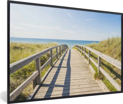 Produktbild von MuchoWow® MuchoWow® Gerahmtes Poster Strand - Weg - Europa 90x60 cm - Poster mit zchwarzem Bilderrahmen - Fotorahmen - Foto-Plakat