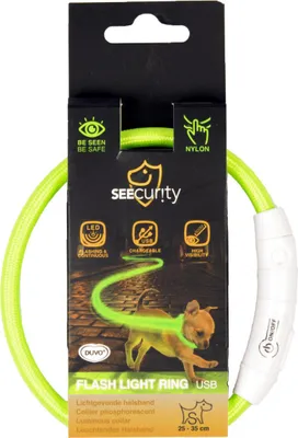 Image de DUVO+ Collier lumineux pour chien en nylon vert 35 cm