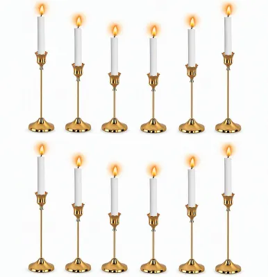 Image de Bougeoirs dorés - Lot de 12 - Style rétro