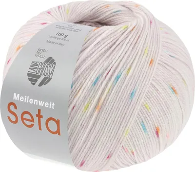 Produktbild von Lana Grossa - Meilenweit 100g Seta Borneo 3454 blasslila pastelllila zitrusgelb orange türkis fuchsia
