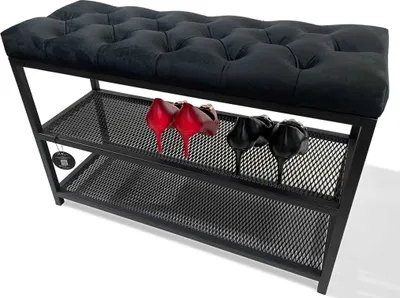 Immagine prodotto di Scarpiera Loft 80cm con panca imbottita in nero