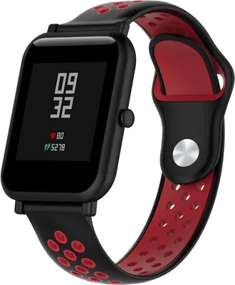 Produktbild von Strap-it Xiaomi Amazfit Bip Sportarmband (Schwarz / Rot)