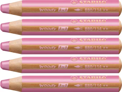 Produktbild von Stabilo - farbiger Bleistift 880 Woody 3 in 1 Pink | 5 Stücke