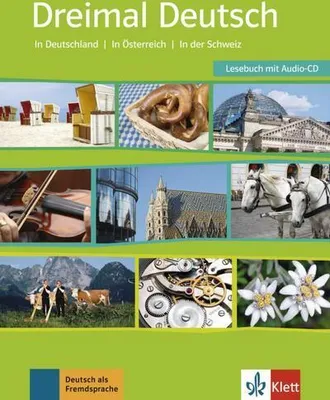 Immagine prodotto di Dreimal Deutsch. Eine Landeskunde für Anfänger mit Vorkenntnissen und Fortgeschrittene. Lesebuch mit Audio-CD
