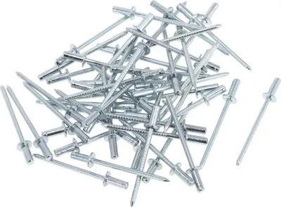 Produktbild von Dome Head Closed Sealing Rivets 3mm Grip Diameter 10mm Grip Length 6mm Flange Diameter Repairing Tool Assortment Kit Iron Silver Tone 50 Pcs