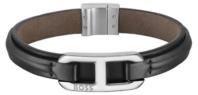 Produktbild von Elegantes schwarzes Lederarmband Code 1580783 - Lä nge: 19 cm