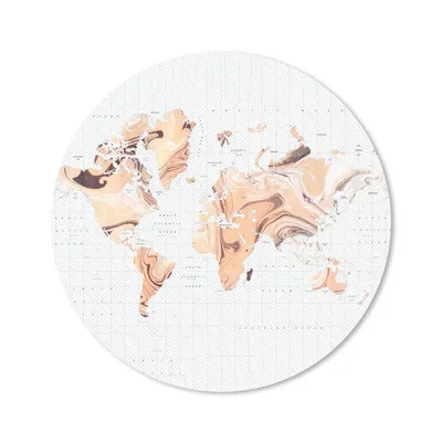 Produktbild von MuchoWow® Mauspad Mousepad Weltkarte - Orange - Braun 40x40 cm - Mousepads - Maus Mat - Pad - Mausunterlage - Schreibtisch Accessoires