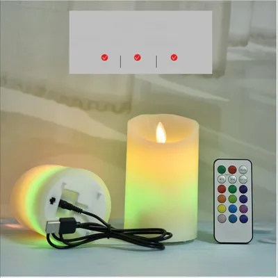 Image de INF Lot de Bougies LED Rechargeables avec Télécommande 7,5x20cm, Mèche Oscillante