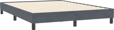 Produktbild von vidaXL Bettgestell ohne Matratze Dunkelgrau 140x210 cm Samt