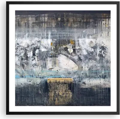 Produktbild von Gerahmtes Poster - Schwarzer Rahmen - Abstraktion modern - 60x60 cm - Wand Bild - Wanddeko - Wandbilder - Kunstposter - Wandposter - Bilderrahmen - Bilder - Kunstdruck - Wandbild - P2BAC60x60-3474