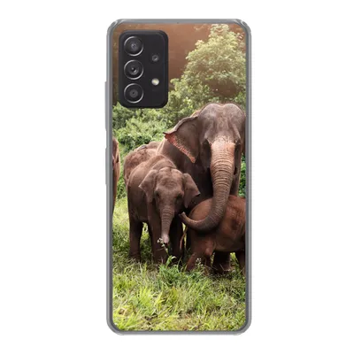 Produktbild von MuchoWow® Handyhülle Schutzhülle Hülle für Samsung Galaxy A33 5G Elefant - Tiere - Wald - Gras - Grün Silikon Softcase Handy Hülle - Kartenhalter