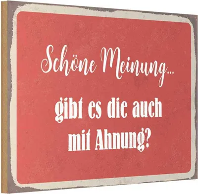 Produktbild von vianmo Holzschild 12x18 cm schöne Meinung gibt mit Ahnung Dekoration