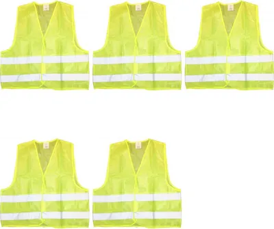 Produktbild von 5 x Verkehrssicherheitsweste neon gelb en471 / de iso 20471