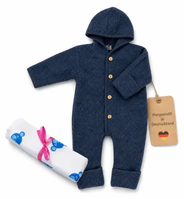 Produktbild von Engel Baby-Overall mit Kapuze, Holzknöpfen und Umschlag TOP