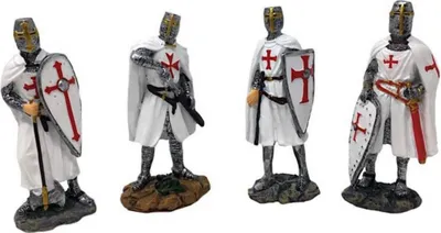 Produktbild von 4er Set Ritter weiß-rot