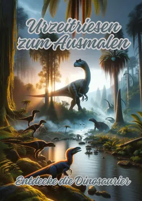 Produktbild von Ausmalbuch Urzeitriesen: Detaillierte Dinosaurier-Illustrationen für Kinder und Erwachsene