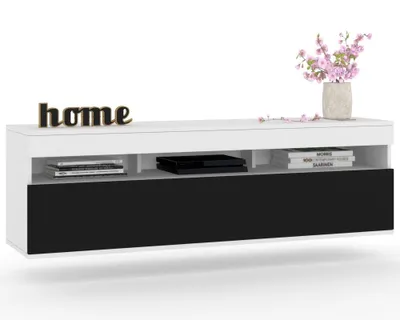 Produktbild von Fernsehschrank TV-Lowboard PLAY HÄNGEND Weiß Matt/Schwarz 120cm