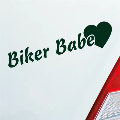 Produktbild von Auto Aufkleber Biker Babe Bikerbabe Motorrad Frau 19x4 cm Dunkelgrün Sticker Heckscheibenaufkleber