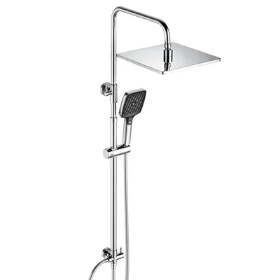 Produktbild von JOHO Edelstahl Duschsystem ohne Armatur, Regendusche Duschset Wassersparend mit Kopfbrause 25x25 cm Chrom