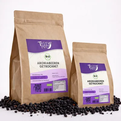 Produktbild von Tasty Pott Aronia Beeren getrocknet - im Beutel