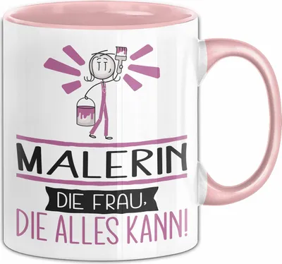 Produktbild von Malerin Geschenk Tasse Becher Die Frau Die Allen Kann Geschenkidee für eine Malerin Lustig (Rosa)