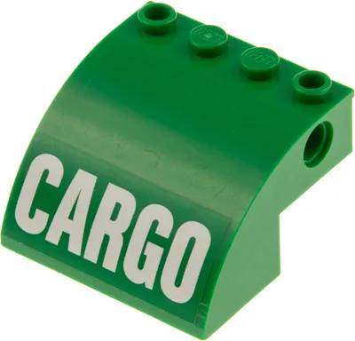Produktbild von 1x Lego Flugzeug Dach 4x4x2 grün gebogen Rumpf CARGO 4519012 61487pb07